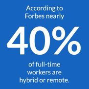 According to Forbes nearly 40% of full-time workers are hybrid or remote.