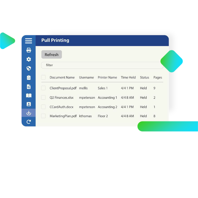 Pull Printing Floating Image No Lines